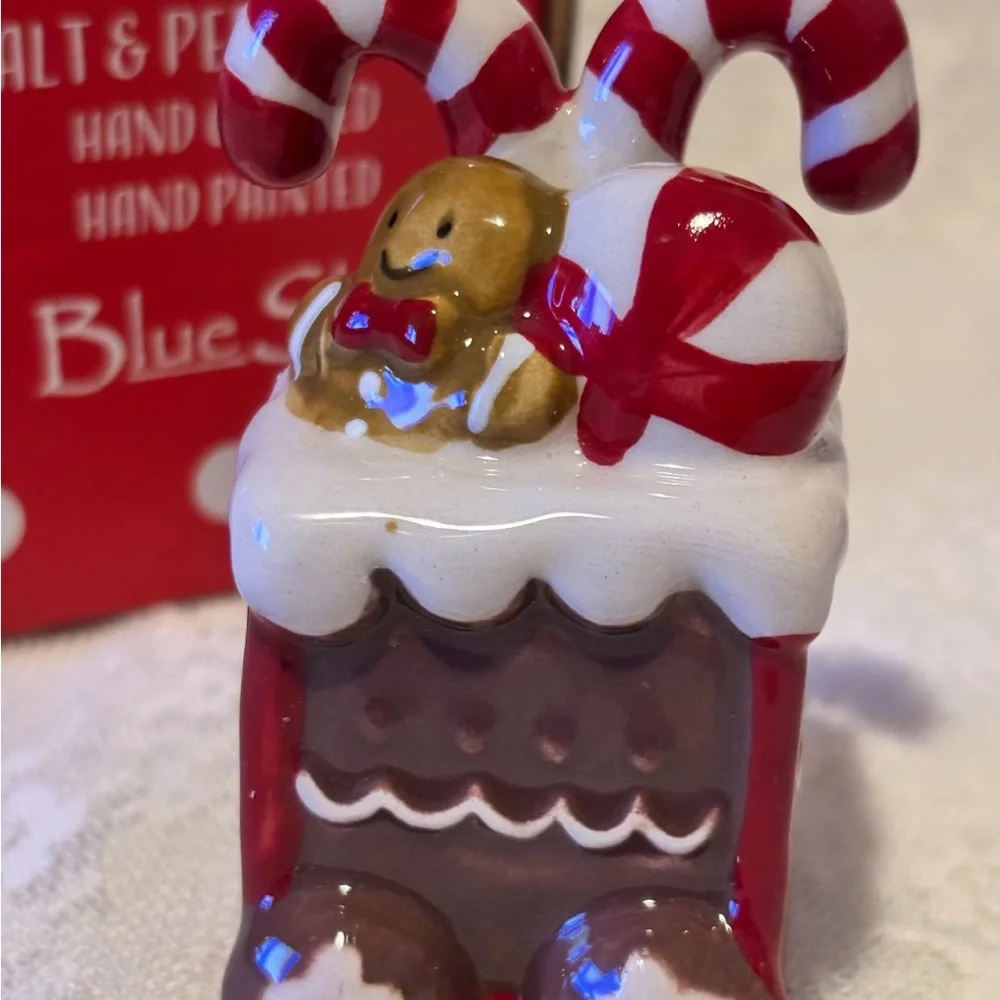 Adorable Blue Sky Salt & Pepper Shakers Clayworks. Christmas New